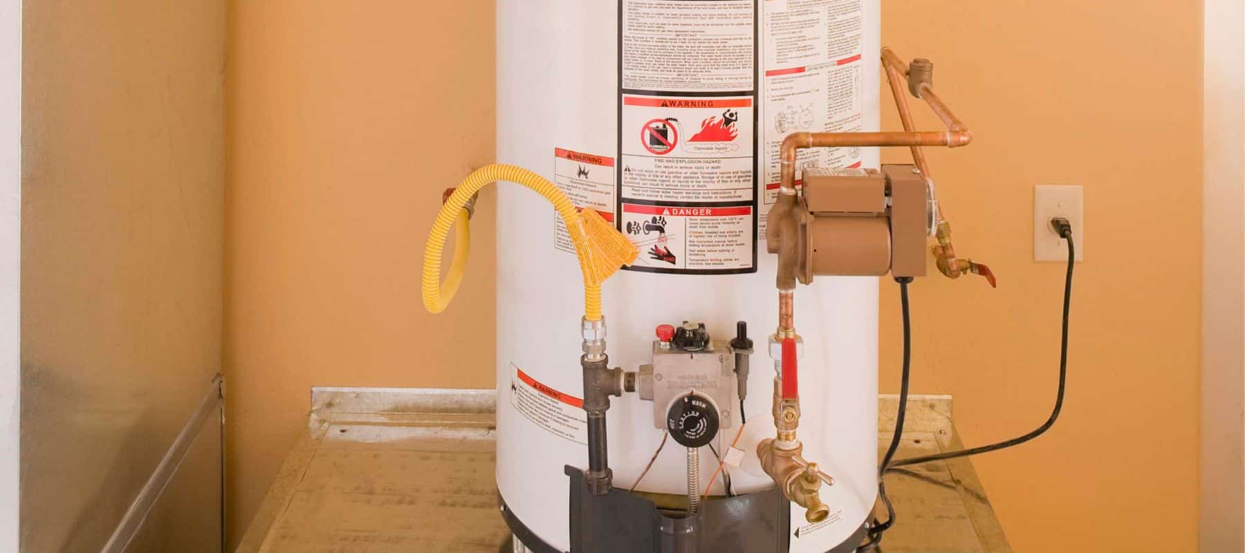 water heater installed in a garage