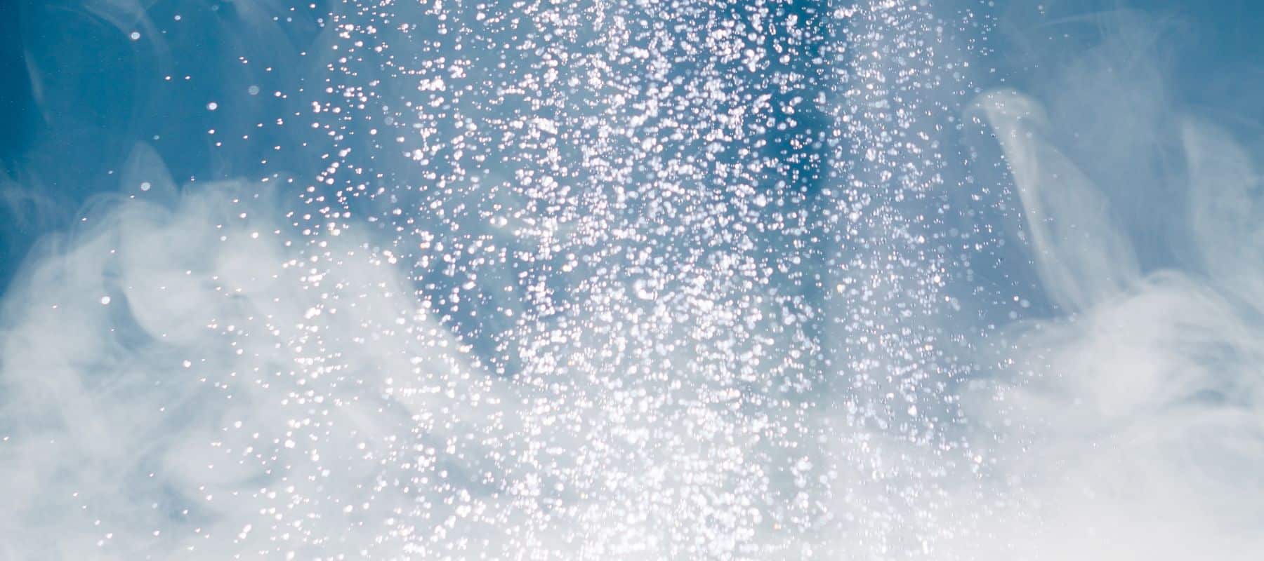 steaming hot water